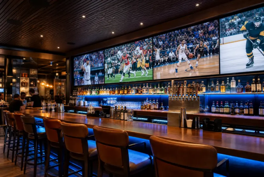 Restaurant and bar audio video and TV wall installation by Tristate Technology Solutions in New Jersey